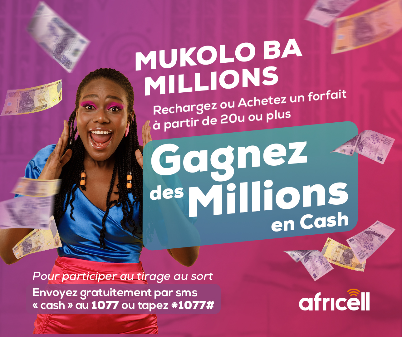 Africell RDC - 🤩 Du Cash à Gagner, des Millions à... | Facebook
