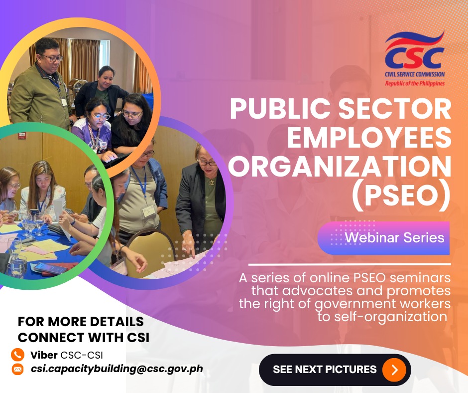𝐏𝐒𝐄𝐎 𝐖𝐄𝐁𝐈𝐍𝐀𝐑 𝐒𝐄𝐑𝐈𝐄𝐒 |The Civil... - CSC Regional Office IX | Facebook