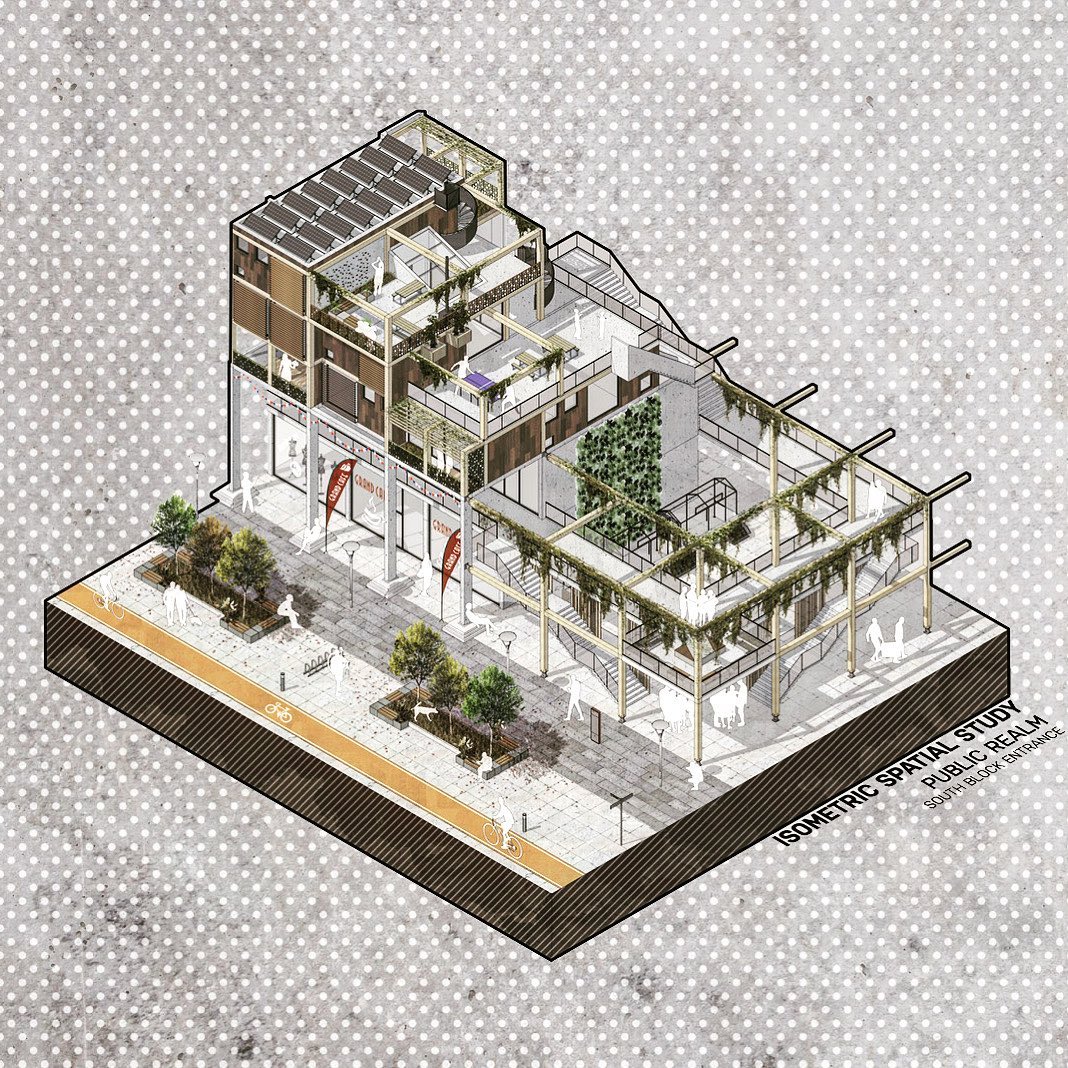 NDR - THESIS ISOMETRIC - URBAN BLOCK SEGMENT #architecture #isometric # ...