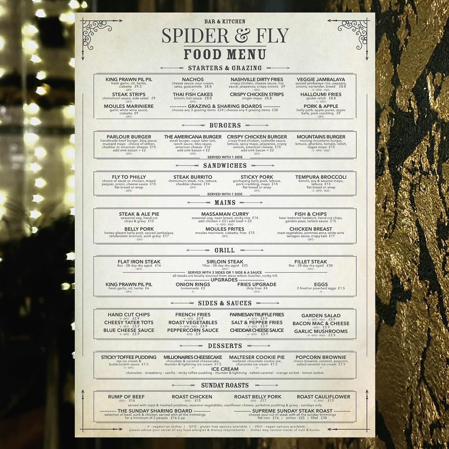 Spider and Fly - - NEW MENU OUT NOW - Pleased to say the... | Facebook