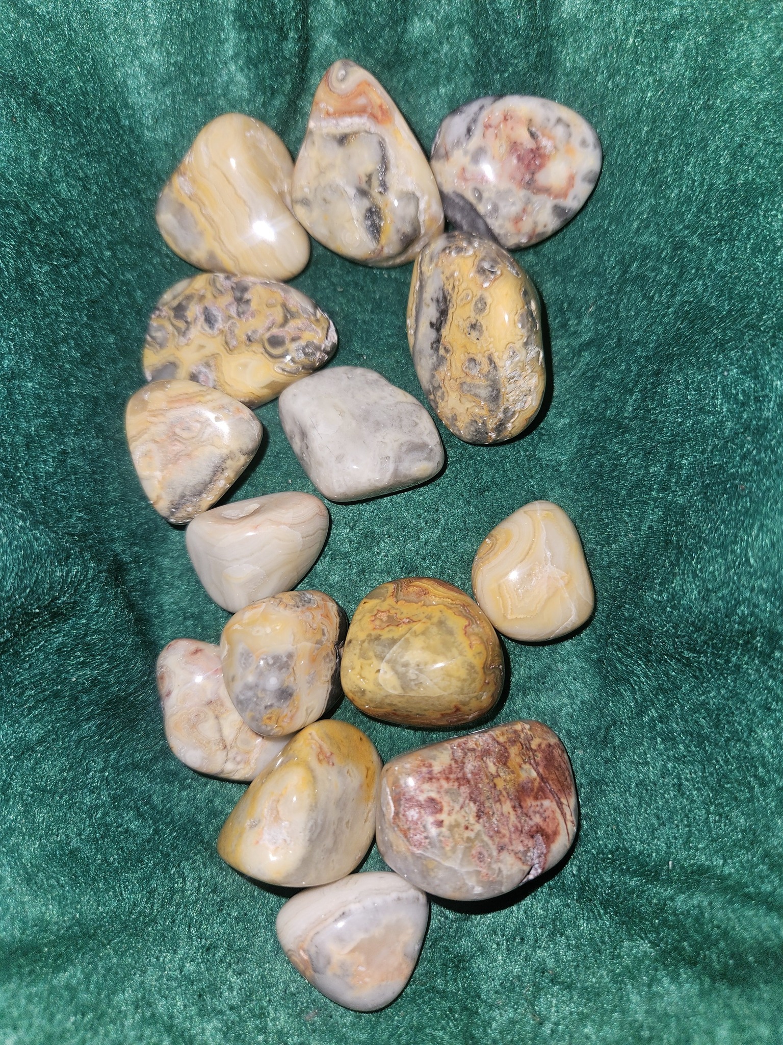 Crazy lace agate stones for sale at Rustic Oak and Raven in