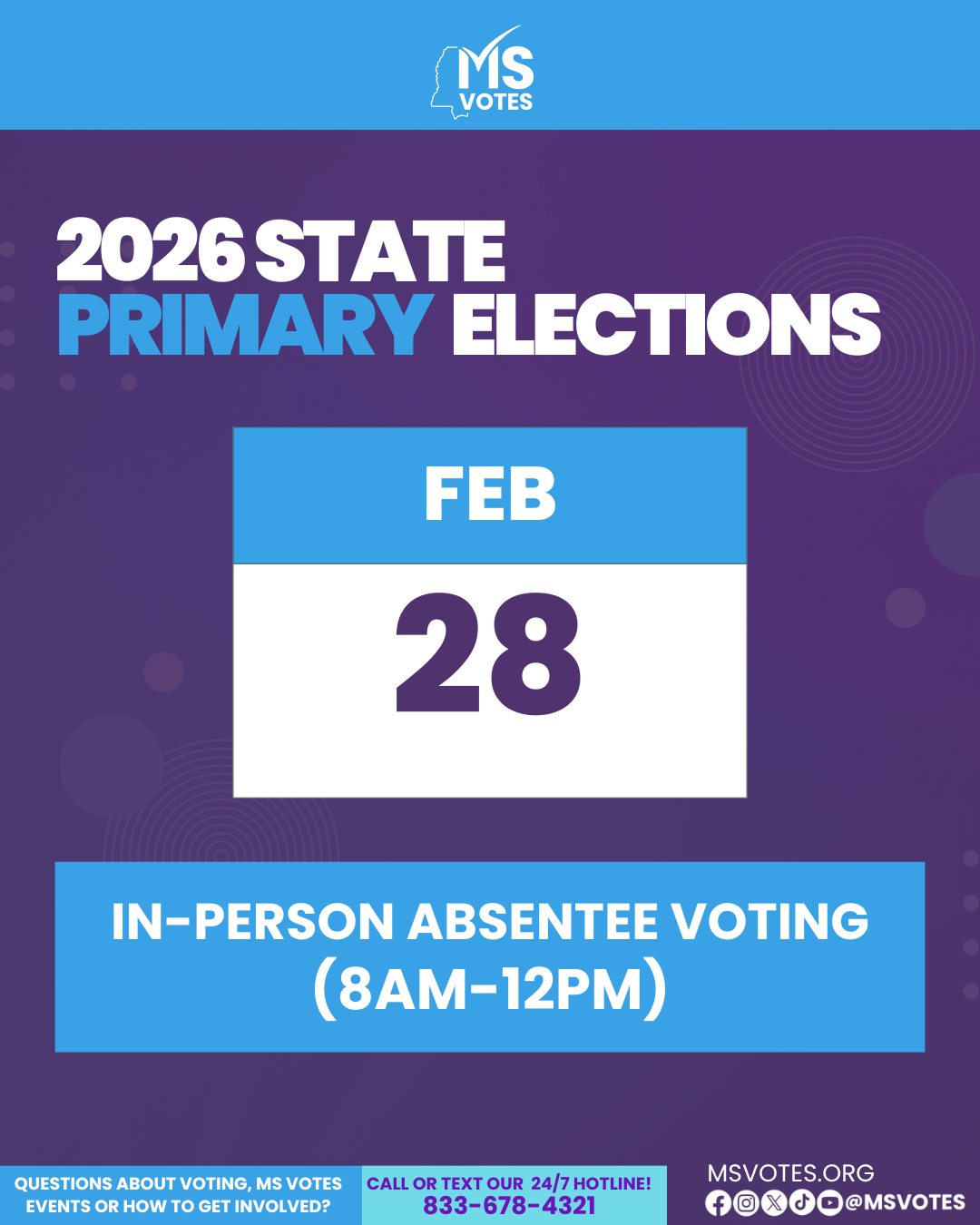 Mississippi - There will be in-person absentee voting for the 2026 ...