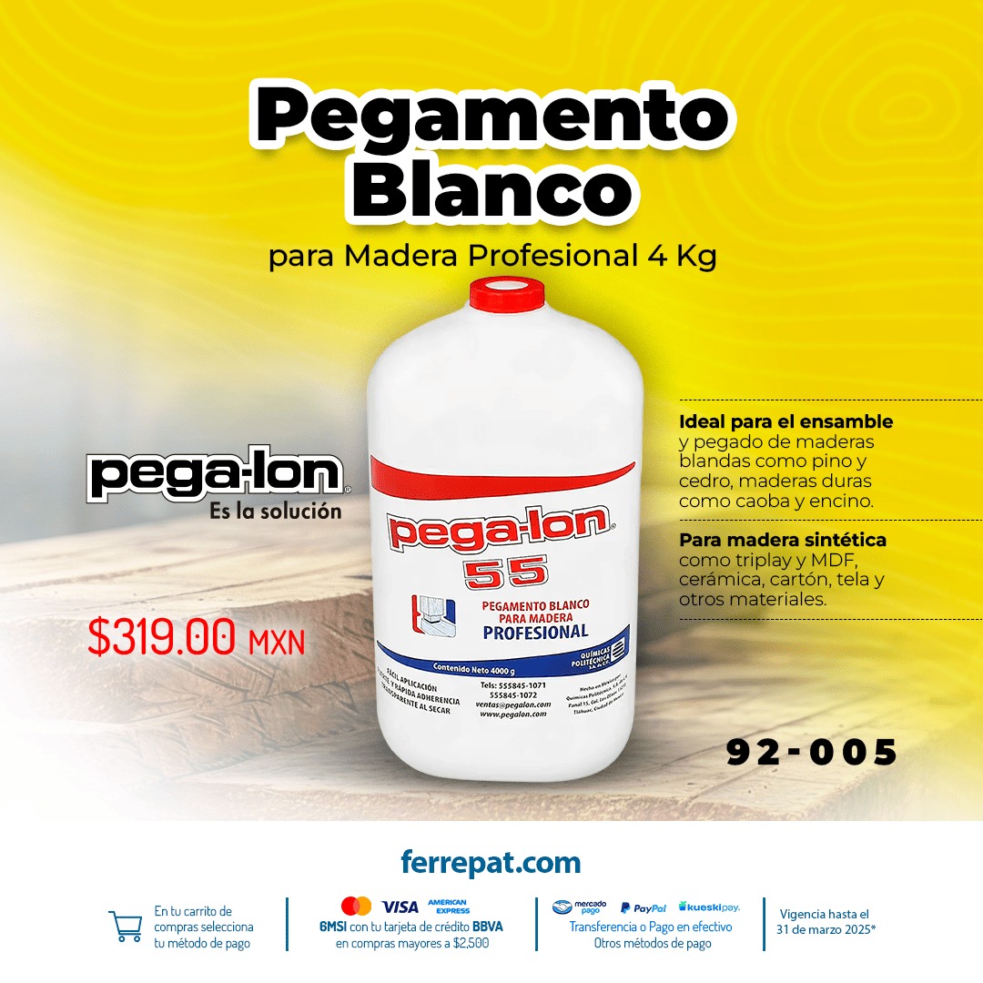 Ferrepat - 🔵 Pegalón – Pegamento Blanco para Madera 🛠️ Resistencia y ...