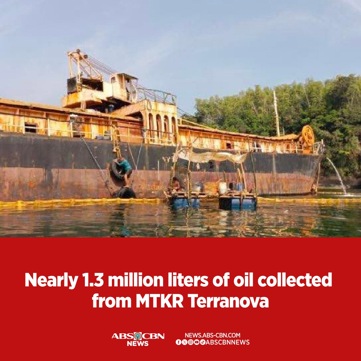 ABS-CBN News - Aabot pa sa 200,000 litro ng oil waste at...