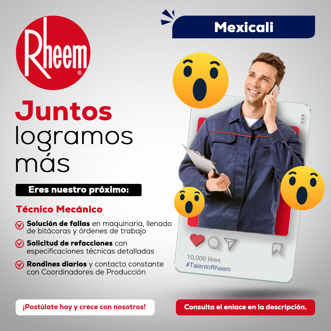 Rheem - ¡Impulsa tu carrera con nosotros! Estamos buscando un Técnico ...