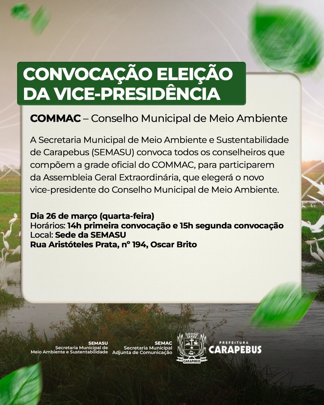 Prefeitura - 📣 CONVOCAÇÃO! A Prefeitura de Carapebus, por meio da ...