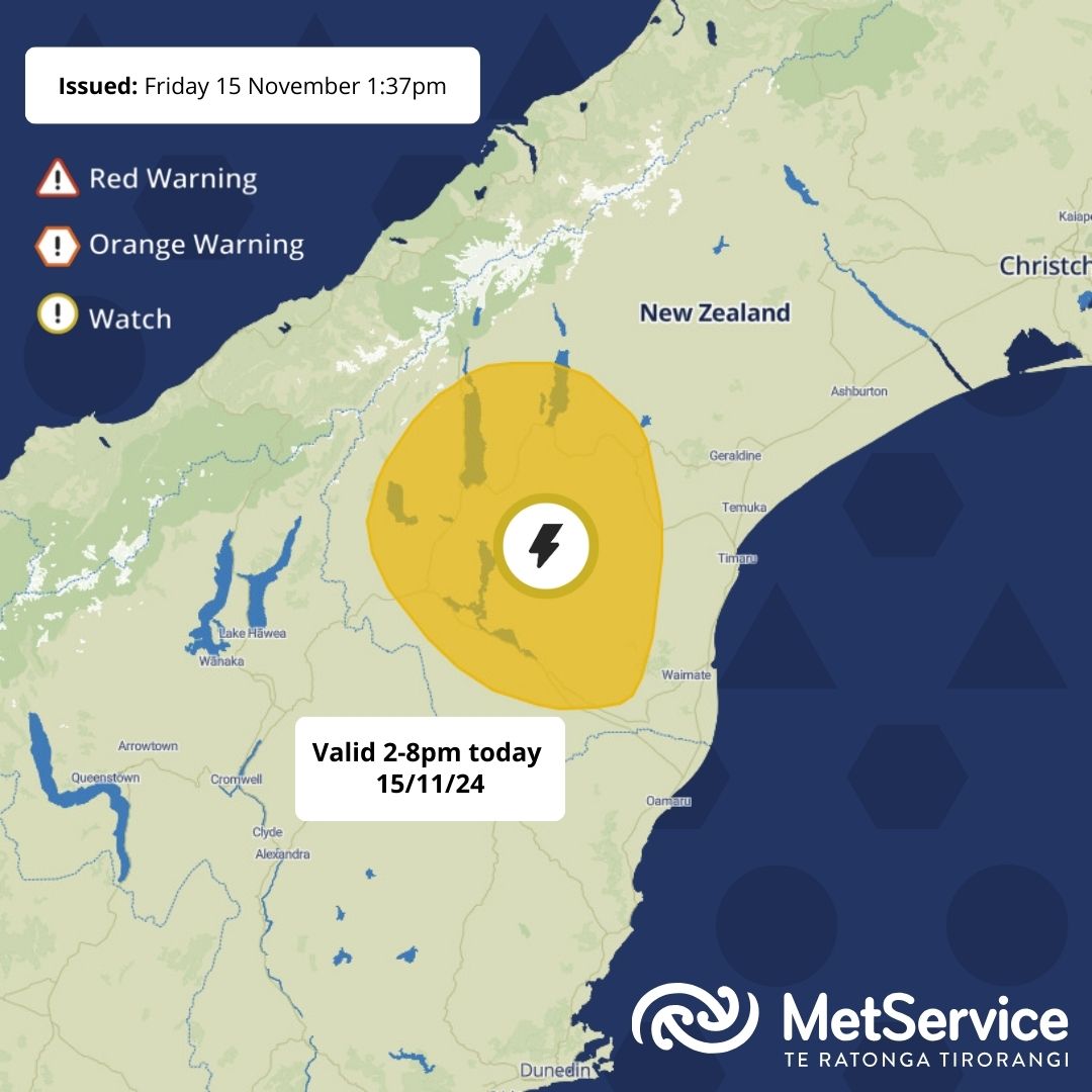 🟨 Severe Thunderstorm Watch 🟨... - MetService New Zealand | Facebook
