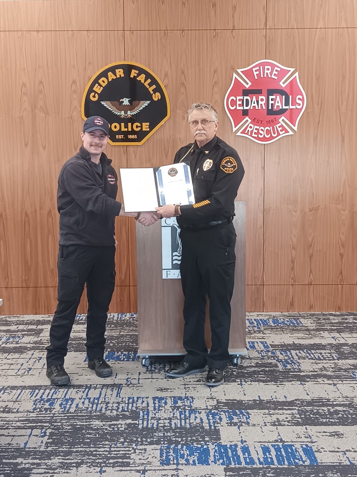 Cedar Falls Public Safety - Chief Howard presented Officer Jensen with ...