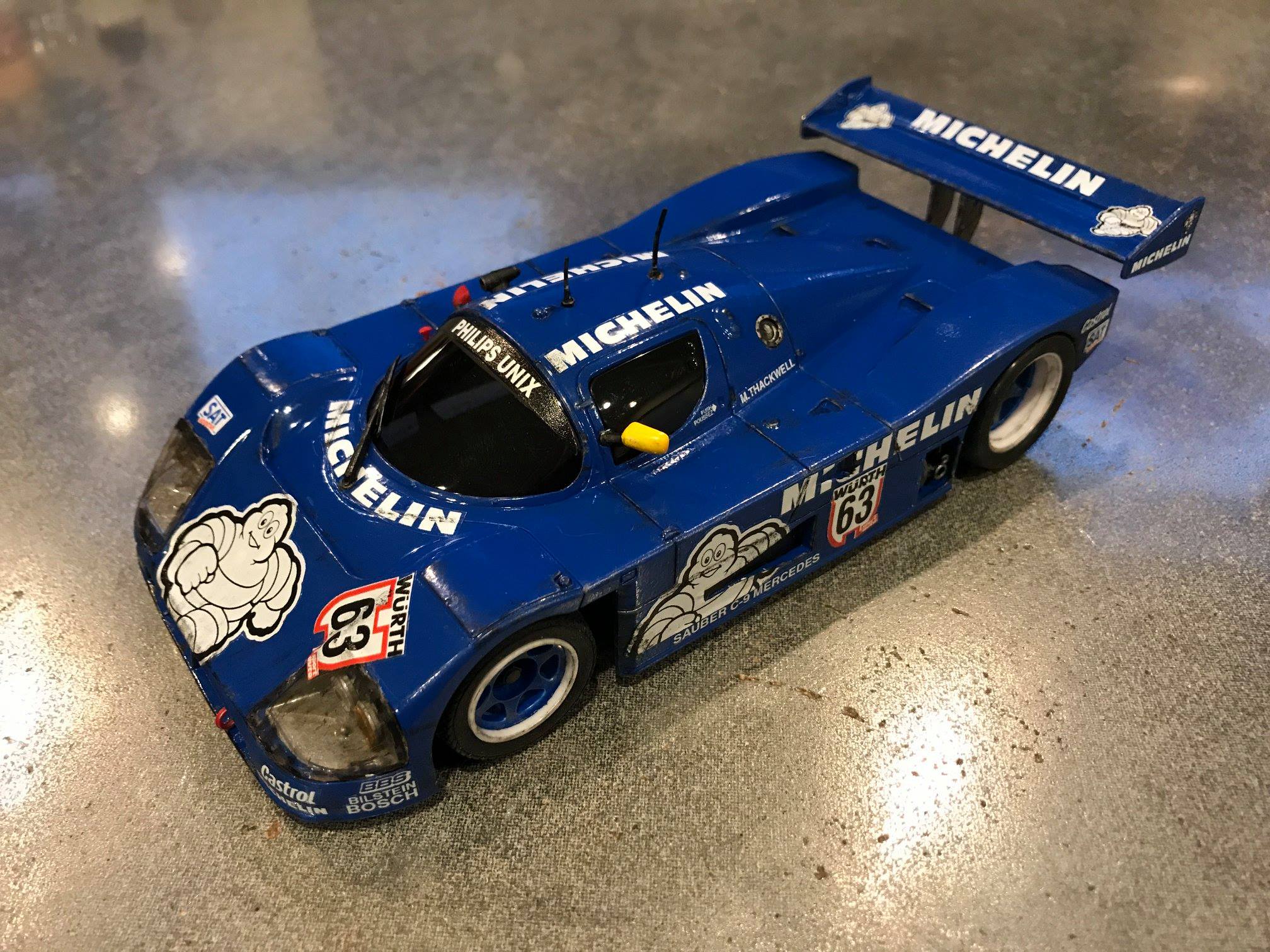 Custom painted Sauber C9 white body for mini-z racing
