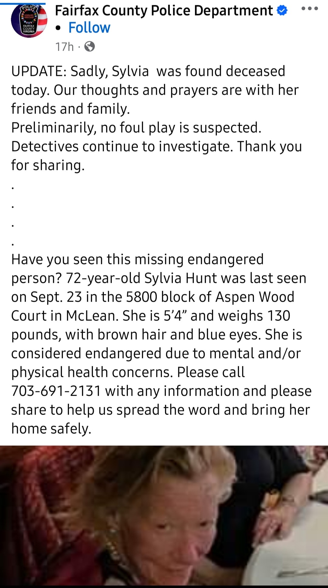 Update sadly, she has been... - Missing People In America | Facebook