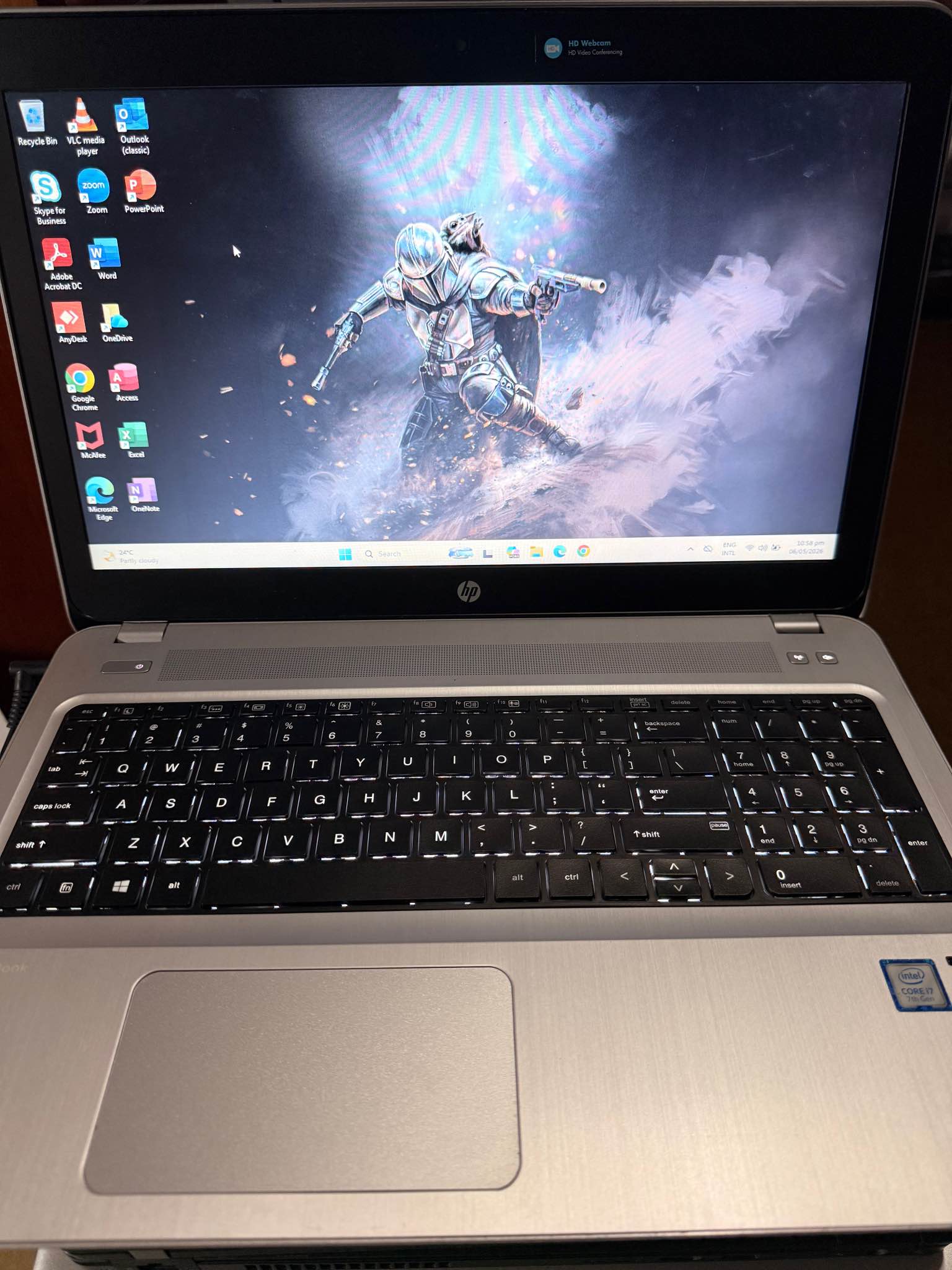 HP Probook 15.6inch Laptop with Backlite Keyboard Intel i7 @ 2.9 