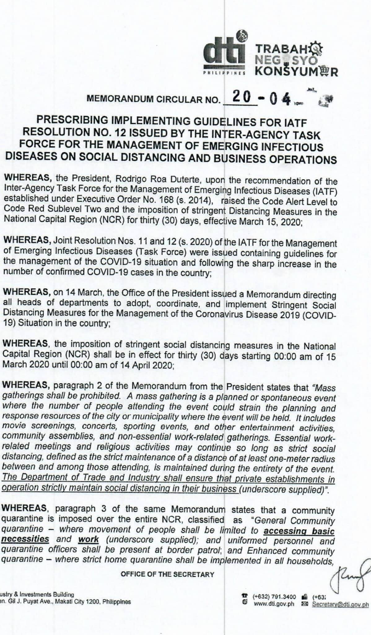 GMA News - READ: May memo ang DTI para sa mga negosyo... | Facebook