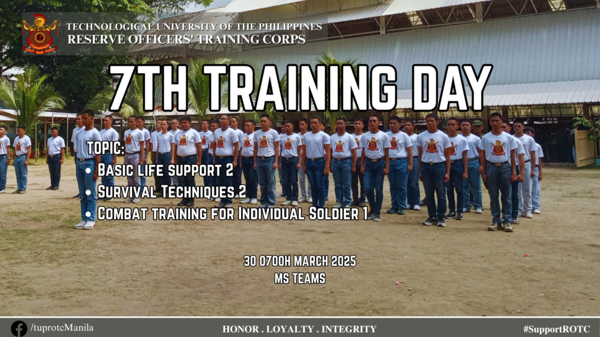 TUP - ATTENTION!!! WHO: ALL ROTC CADETS WHAT: | 7TH TRAINING DAY ...