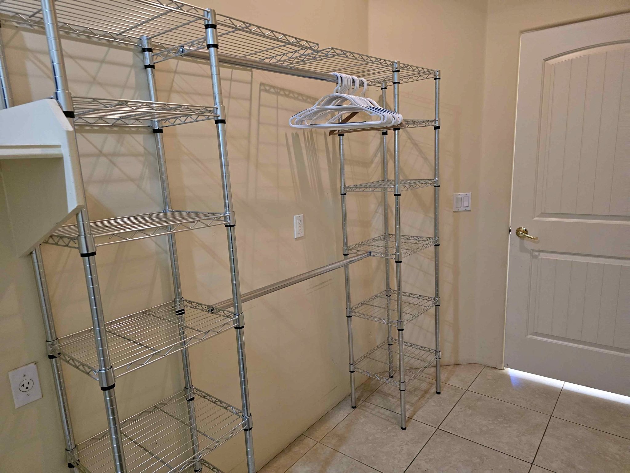 Chrome Wire Closet Organizer with Hanging Rods - Closet Organizers