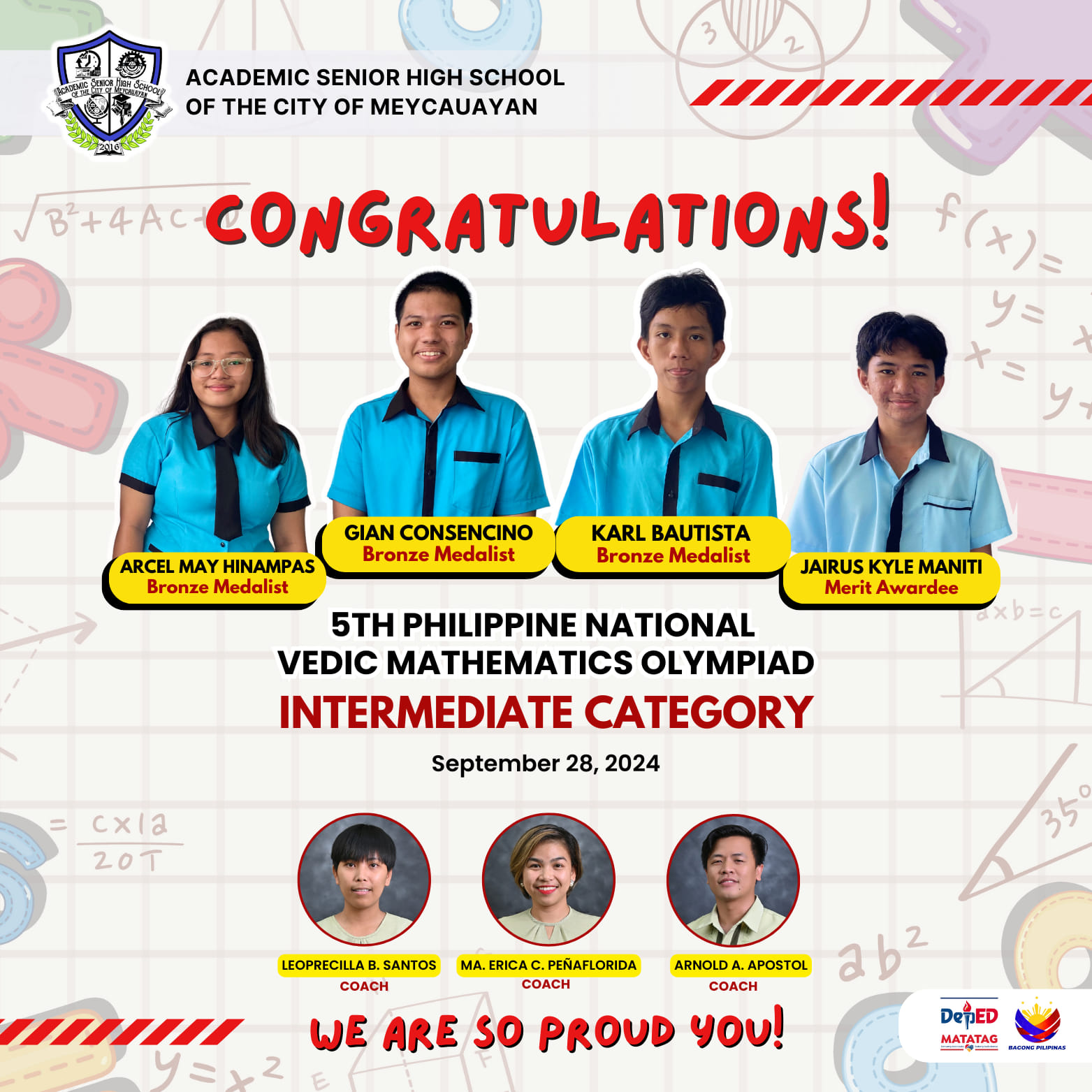 It is with great pride that we congratulate our Math Olympiad winners ...