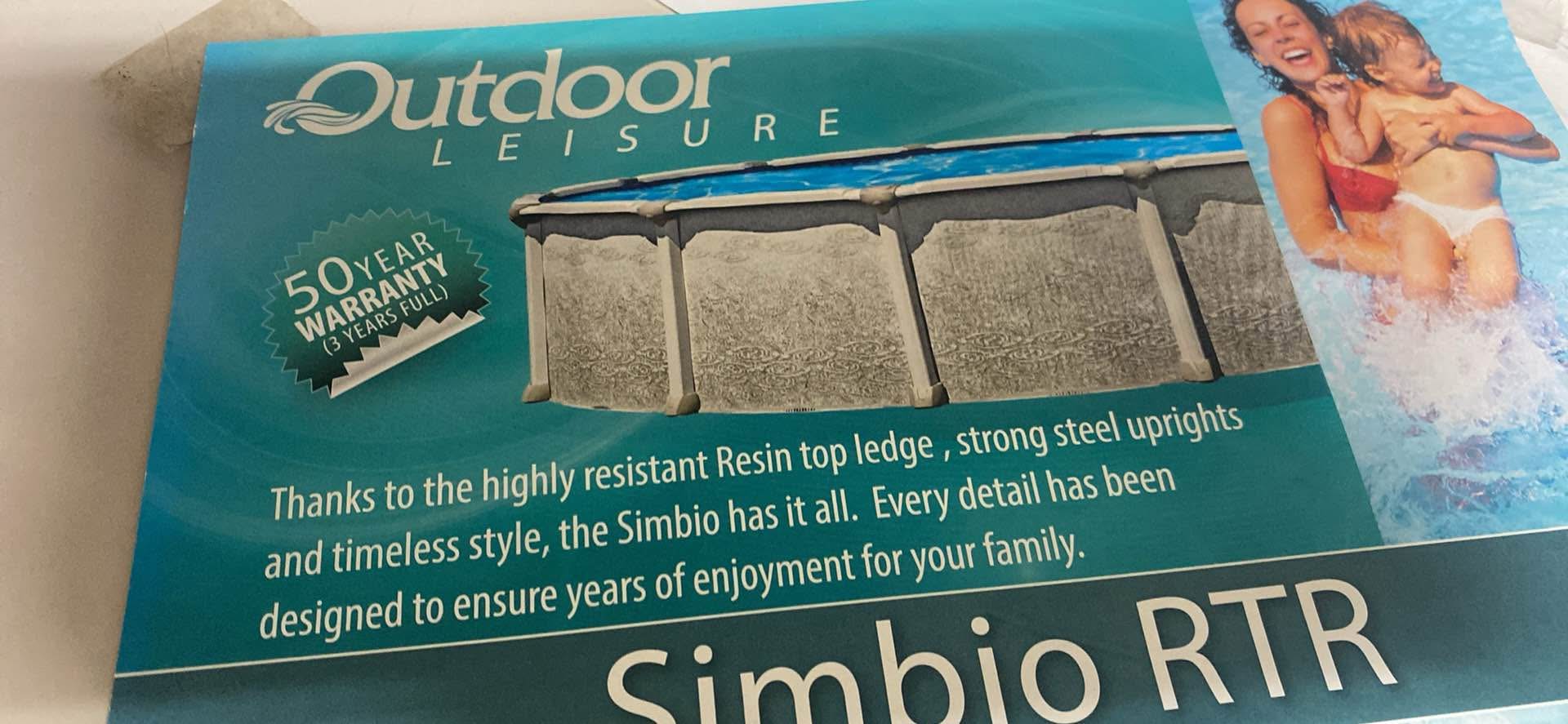 New Outdoor Leisure Simbio RTR Pool 18’ round, 54” deep skimmer, liner ...