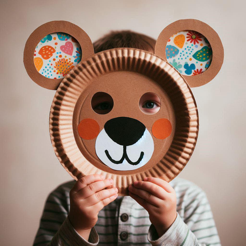 Masque Carton Enfant Ours Multicolore - STAR CUTOUTS Pour Fêtes Et Déguisements