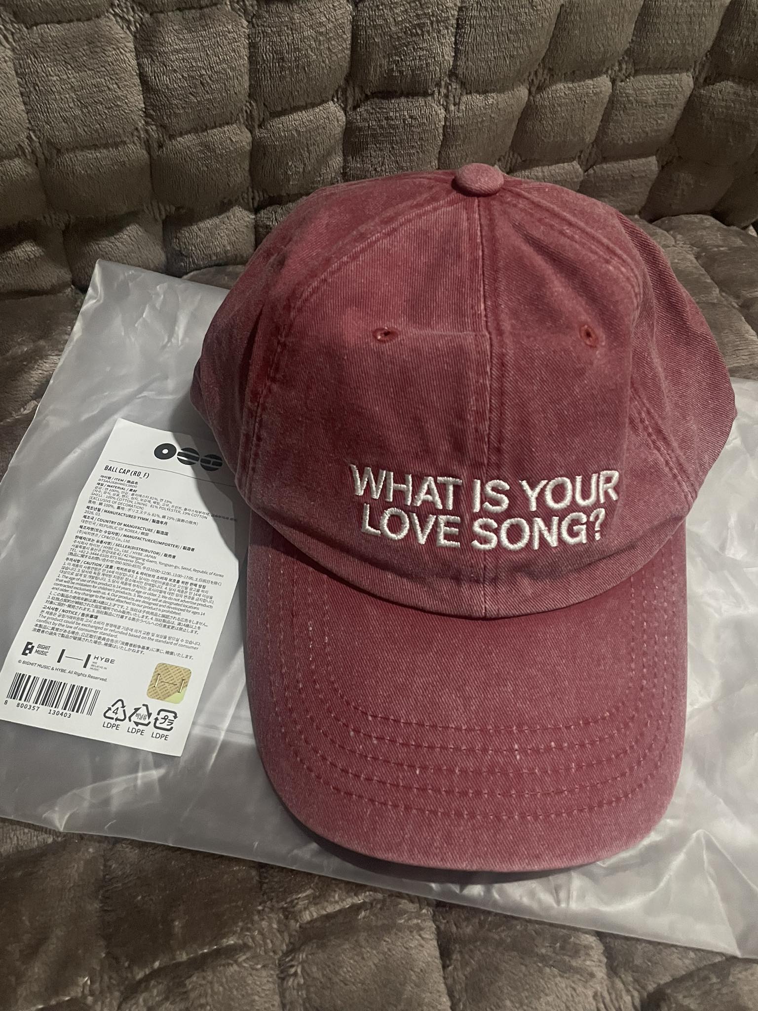 BTS Arirang ball cap merchandise