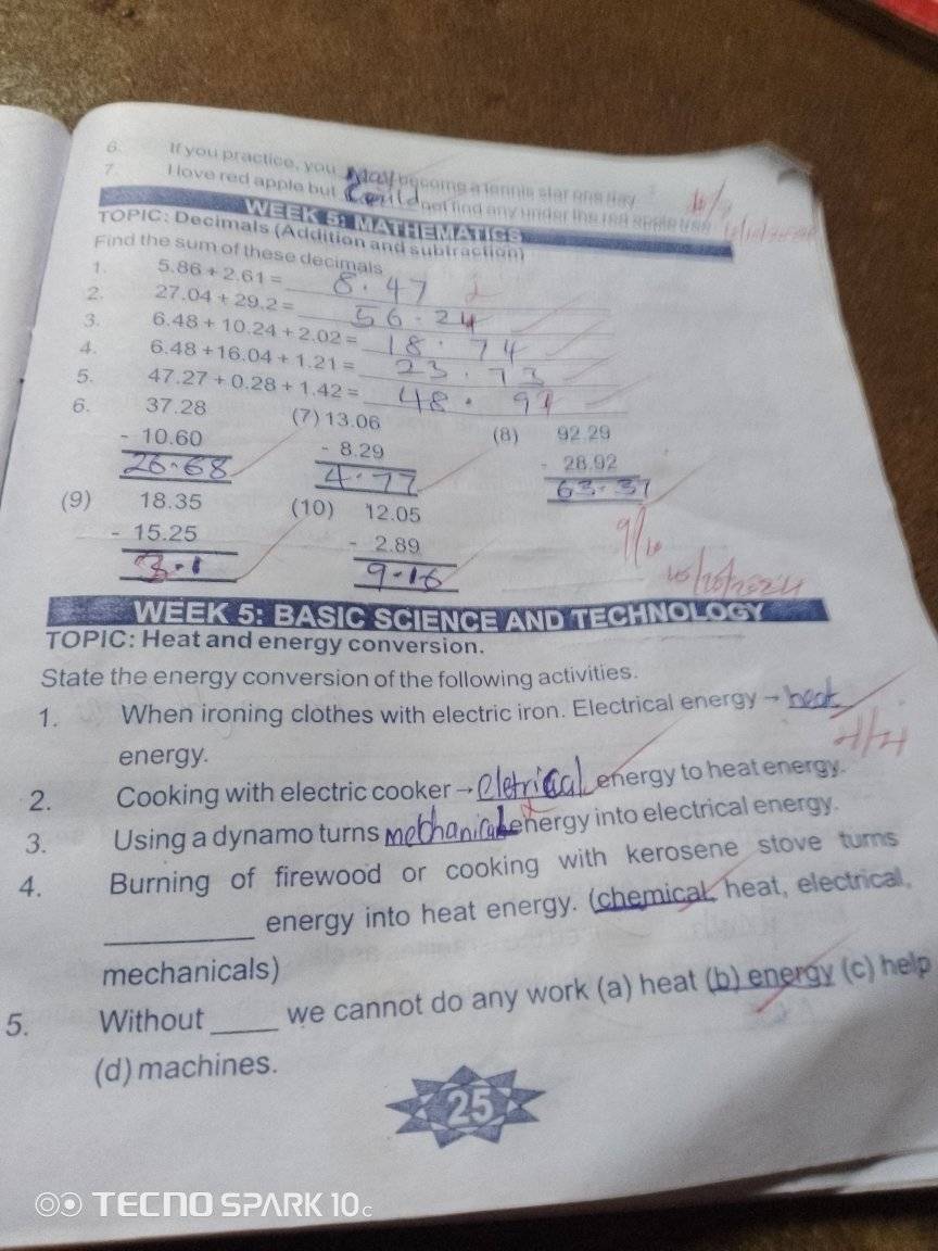 What are the correct answers to mathematics question 1 and basic