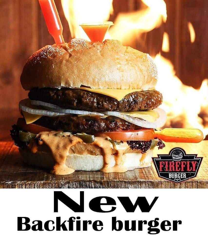Firefly Burger Sa جديدنا في فاير فلاس برجر سندوتش باك فاير الحراق فايرفلاي برجر مش أي برجر هذه مواقعنا 1 شارع الأمير سلطان 2