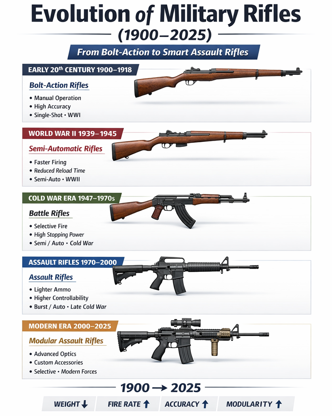 Global Power - Evolution of Military Rifle (1900-2025) :... | Facebook
