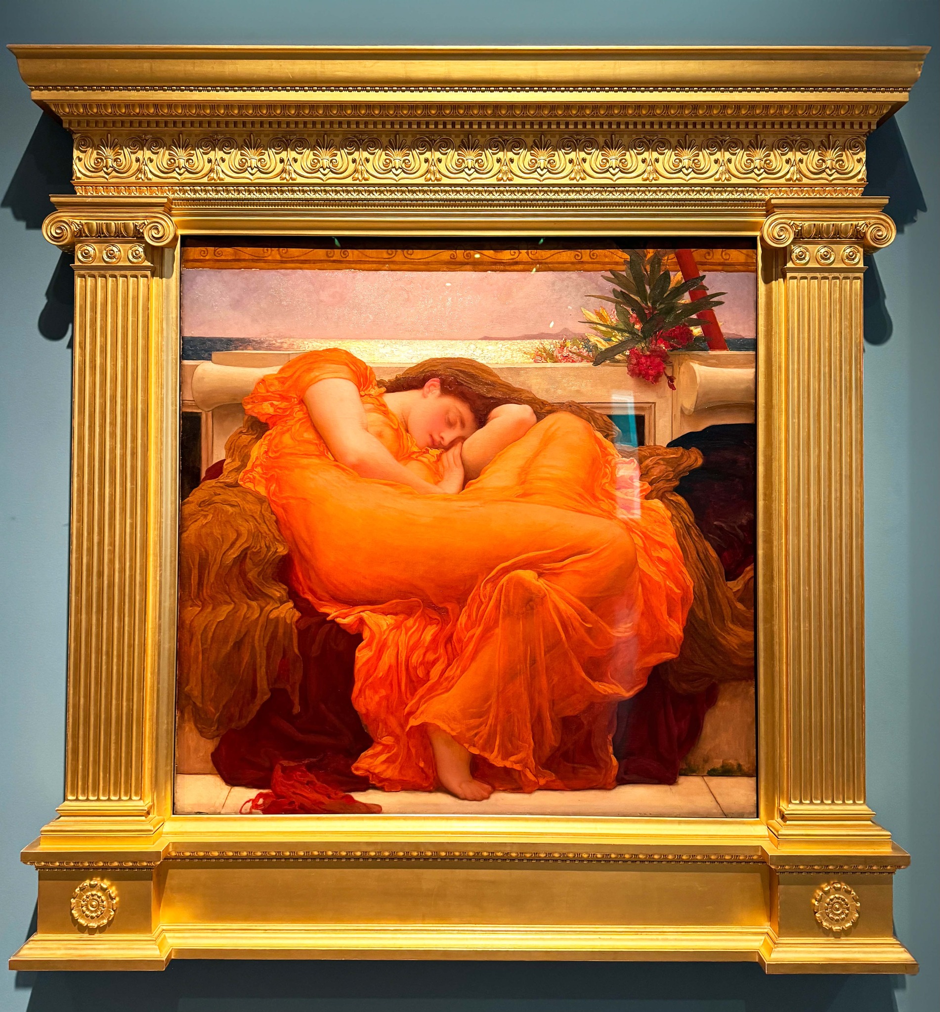 Frederic Leighton's Flaming June painting