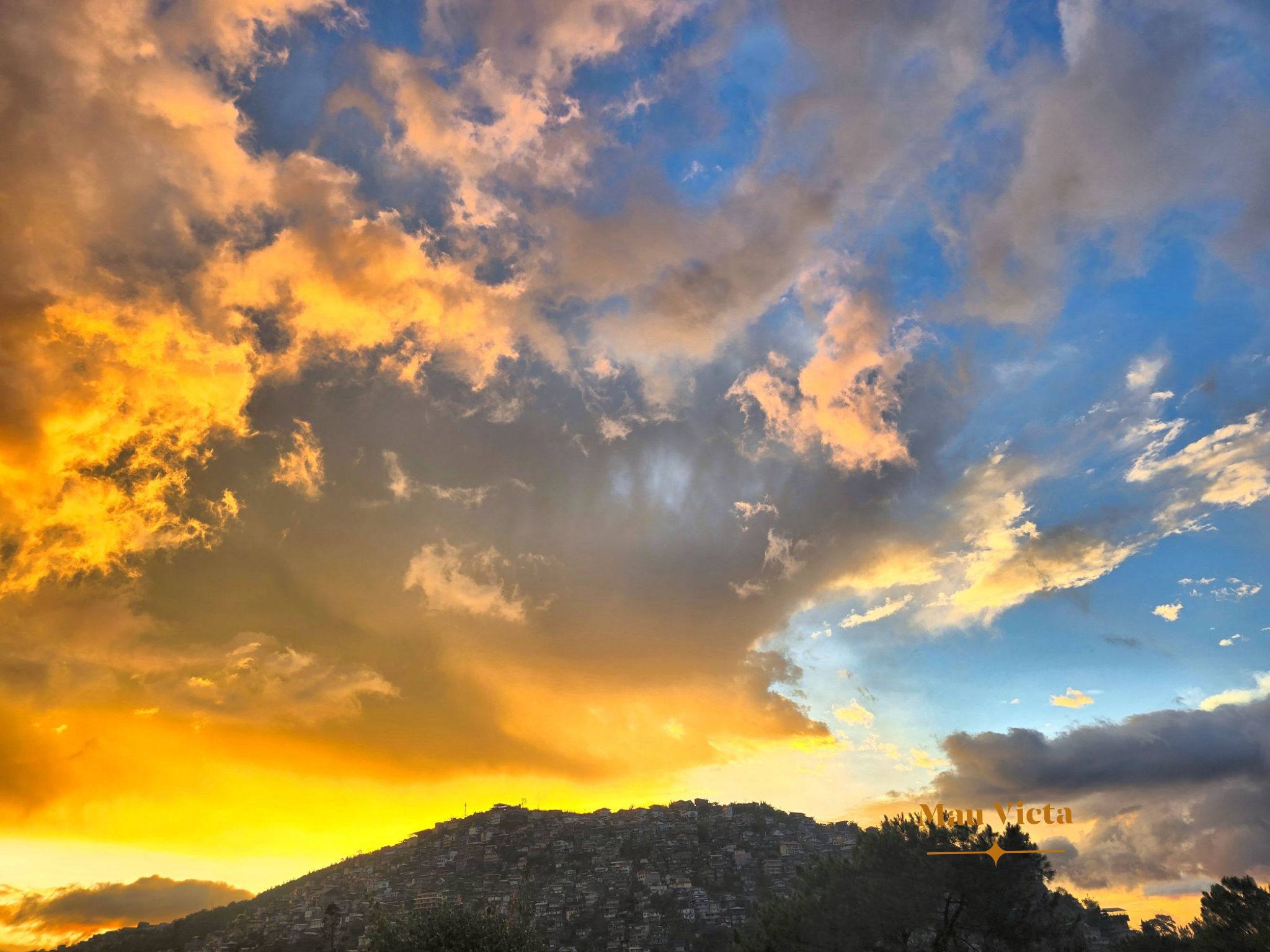 sunset after rainy weather