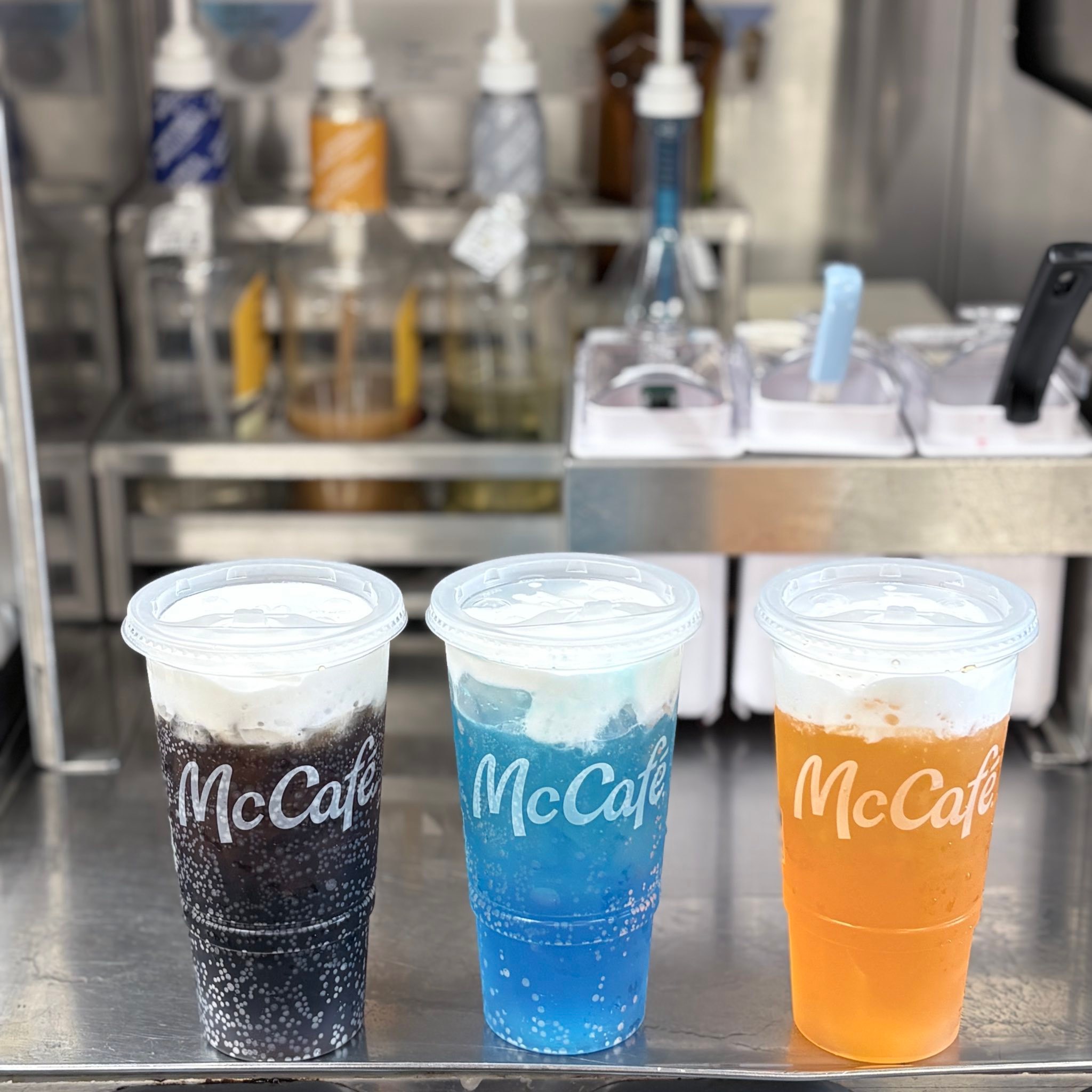 Get a free koozie with large specialty drinks at Hadmac McDonald's
