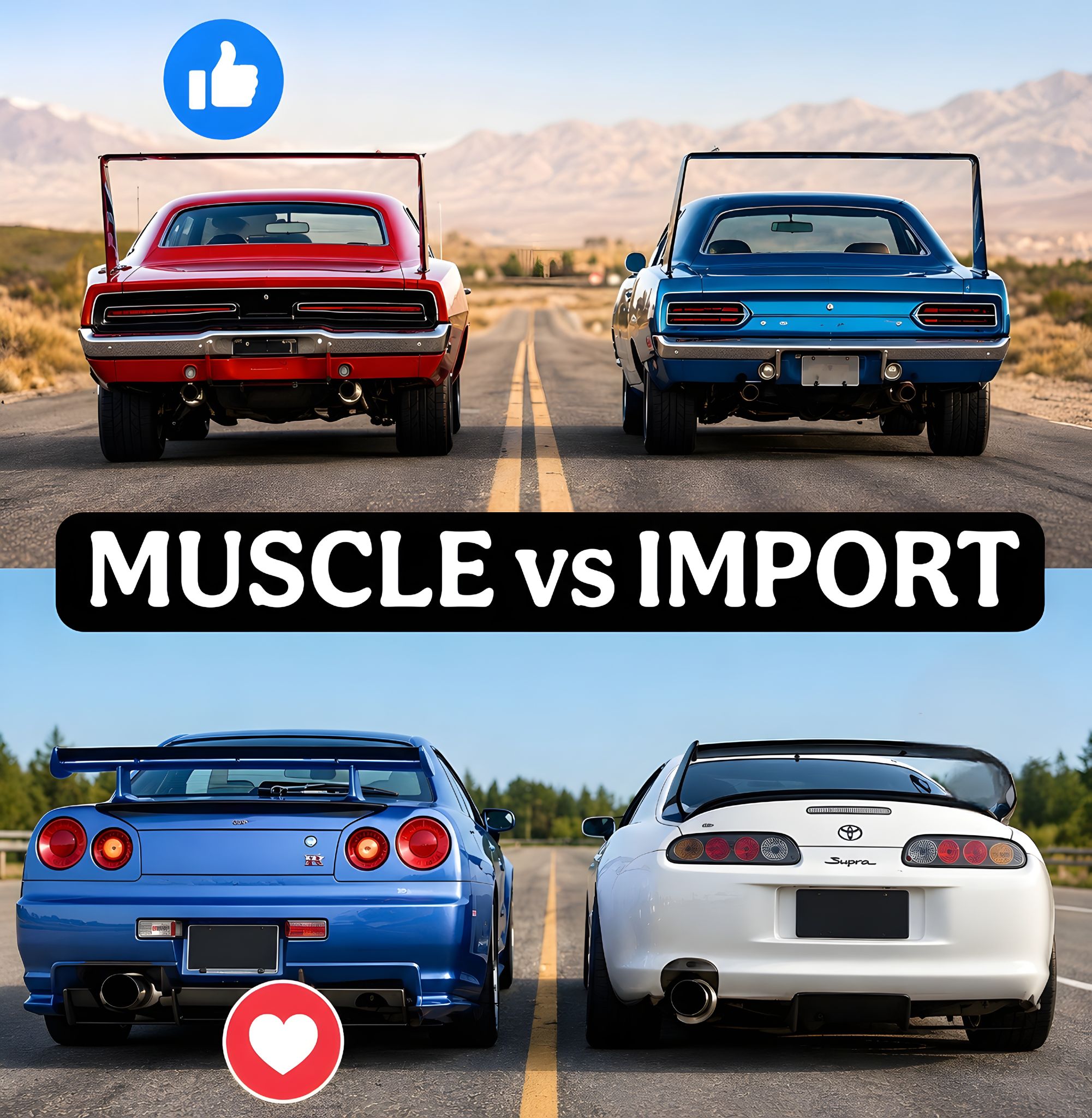 American Muscle Cars vs Japanese Cars Performance Comparison
