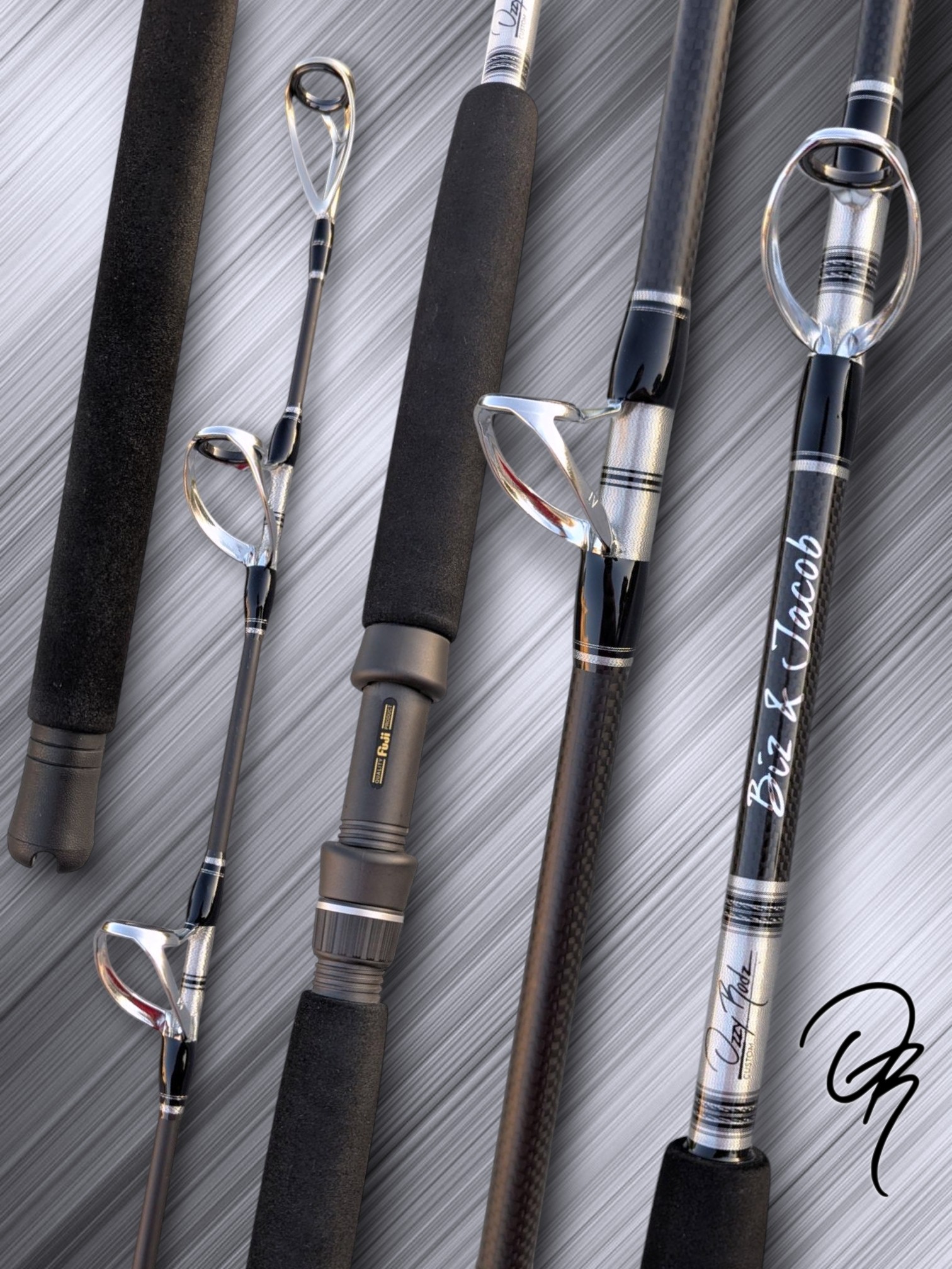 custom black fishing rods Hawaiian Jigging, Popping and Trolling HWP-S-832Ha Choose from Blackout Fin Legacy Deep Drop Rod