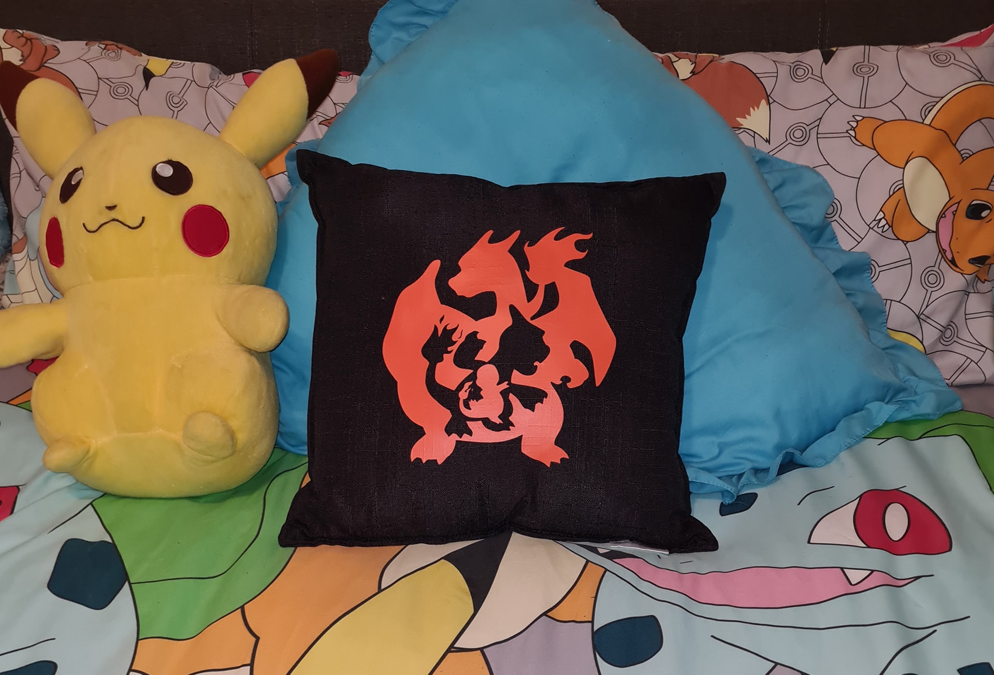 Custom cushion made to match my sons new room theme #pokemon 