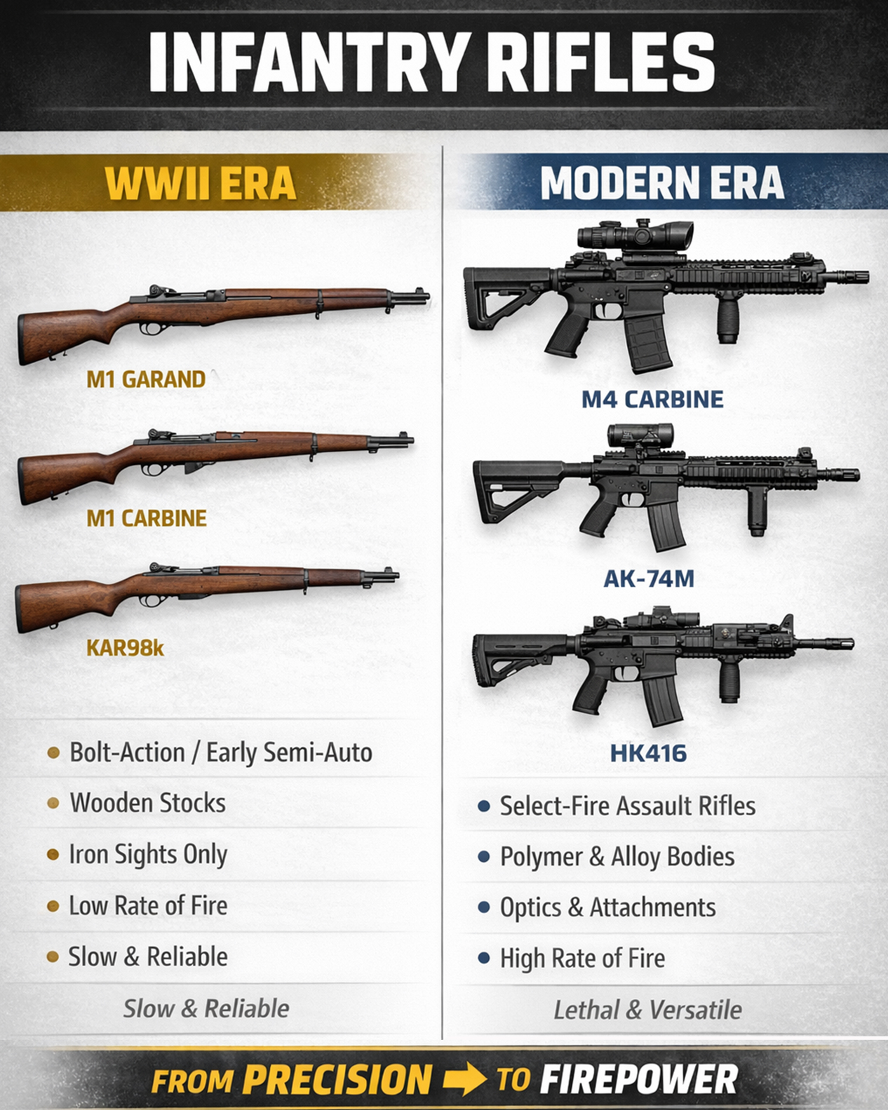 Global Power - Infantry Rifles Comparison : WWII Era vs... | Facebook