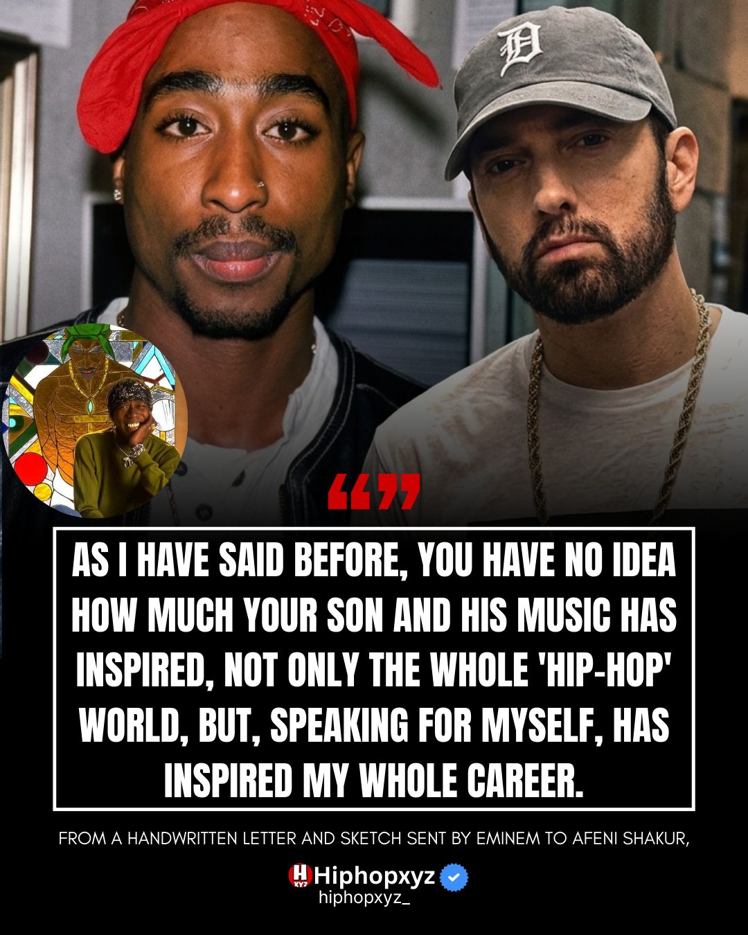 Eminem pictured paying respects at the Tupac Shakur: Wake Me When