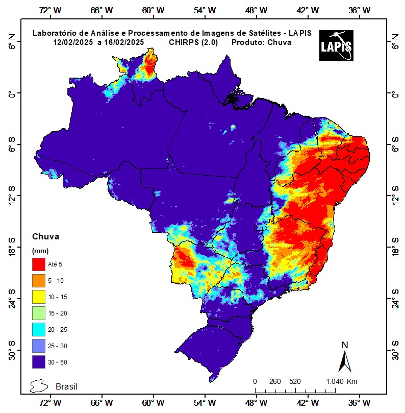 Letras Ambientais - ☔ Mapa da precipitação mostra impacto da massa de ...