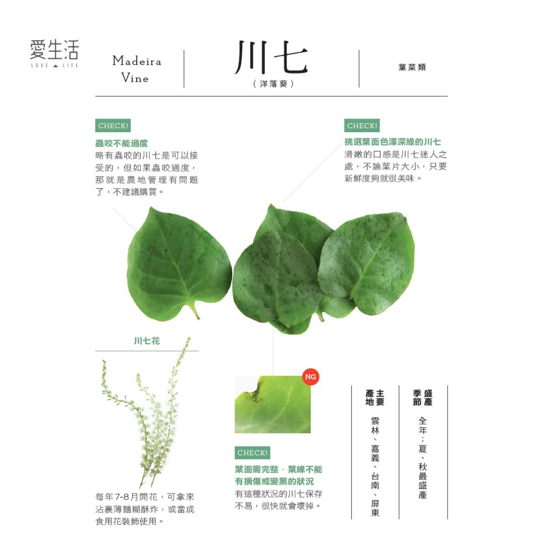 台灣好食材 Fooding - 川七的葉子如同深綠色的愛心💚 煮熟後呈現黏滑口感。 其含有維生素A、B、C、D、E... | Facebook