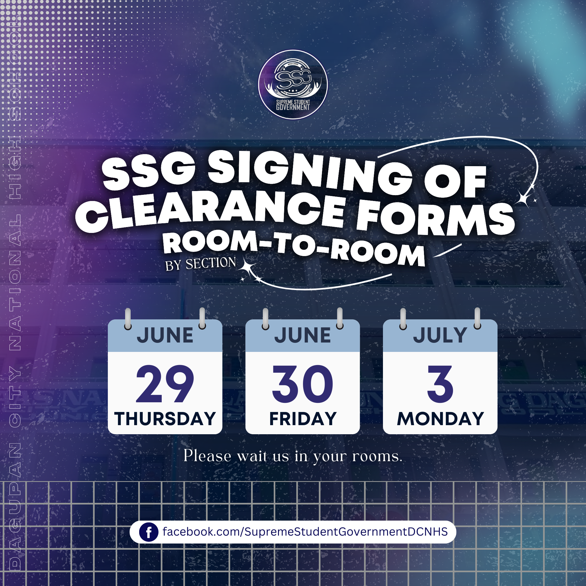 DCNHS - 𝐒𝐒𝐆 𝐒𝐢𝐠𝐧𝐢𝐧𝐠 𝐨𝐟 𝐂𝐥𝐞𝐚𝐫𝐚𝐧𝐜𝐞 𝐅𝐨𝐫𝐦𝐬: 𝐑𝐨𝐨𝐦-𝐭𝐨-𝐑𝐨𝐨𝐦 📢 Please take note ...
