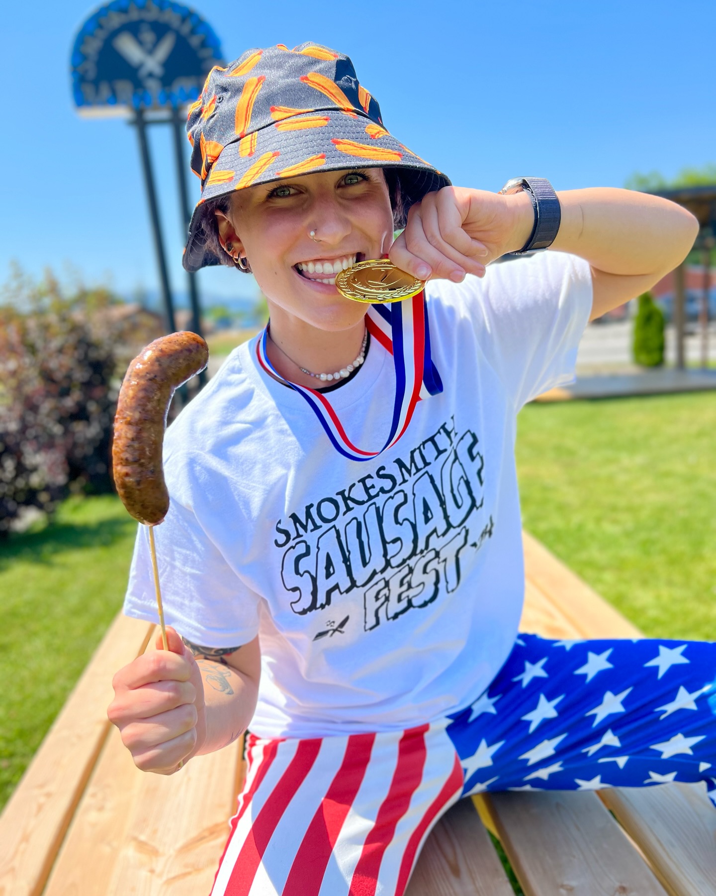 Hot Dogs for the Big Dogs. An American pastime was held during the
