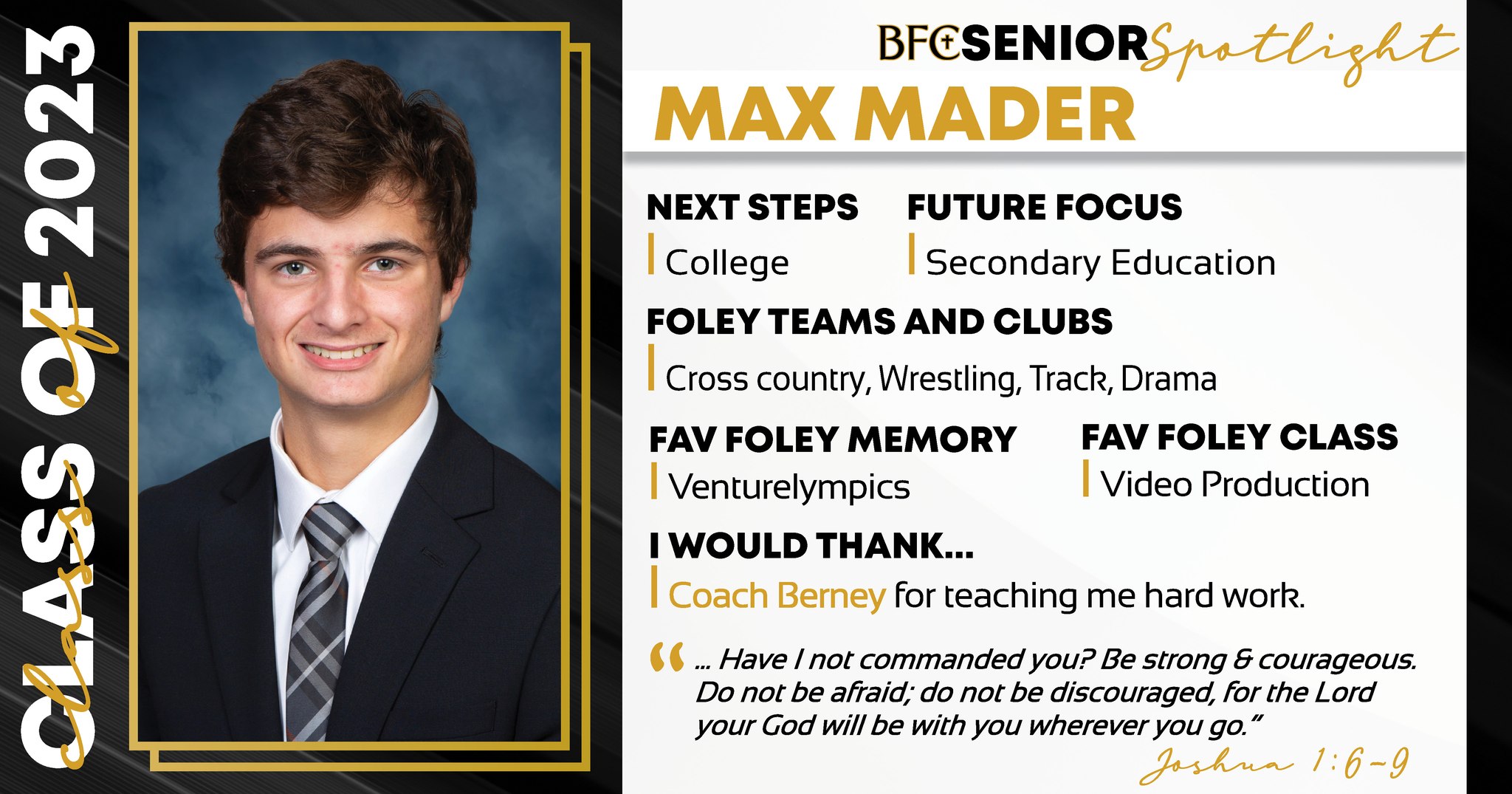 This senior led a... - Bishop Foley Catholic High School