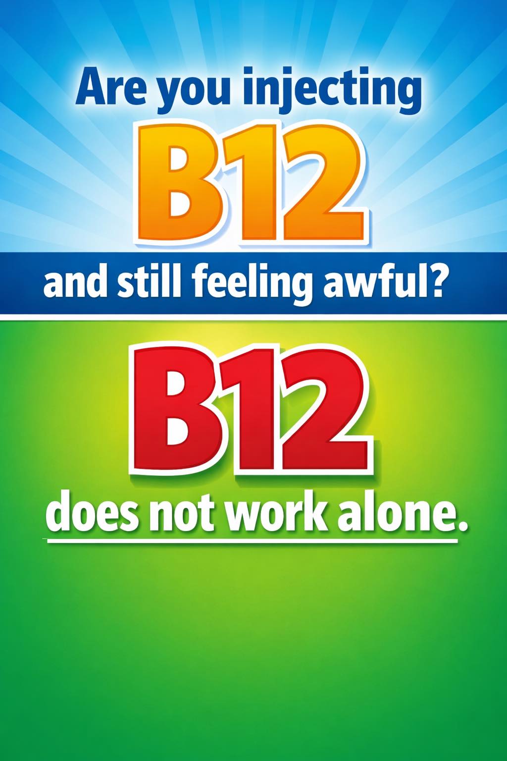 b12 injections make me feel worse Why do I after a vitamin injection? Size:50 Grams VITAMIN B12 / FOLIC Vitamins_Vitamin B