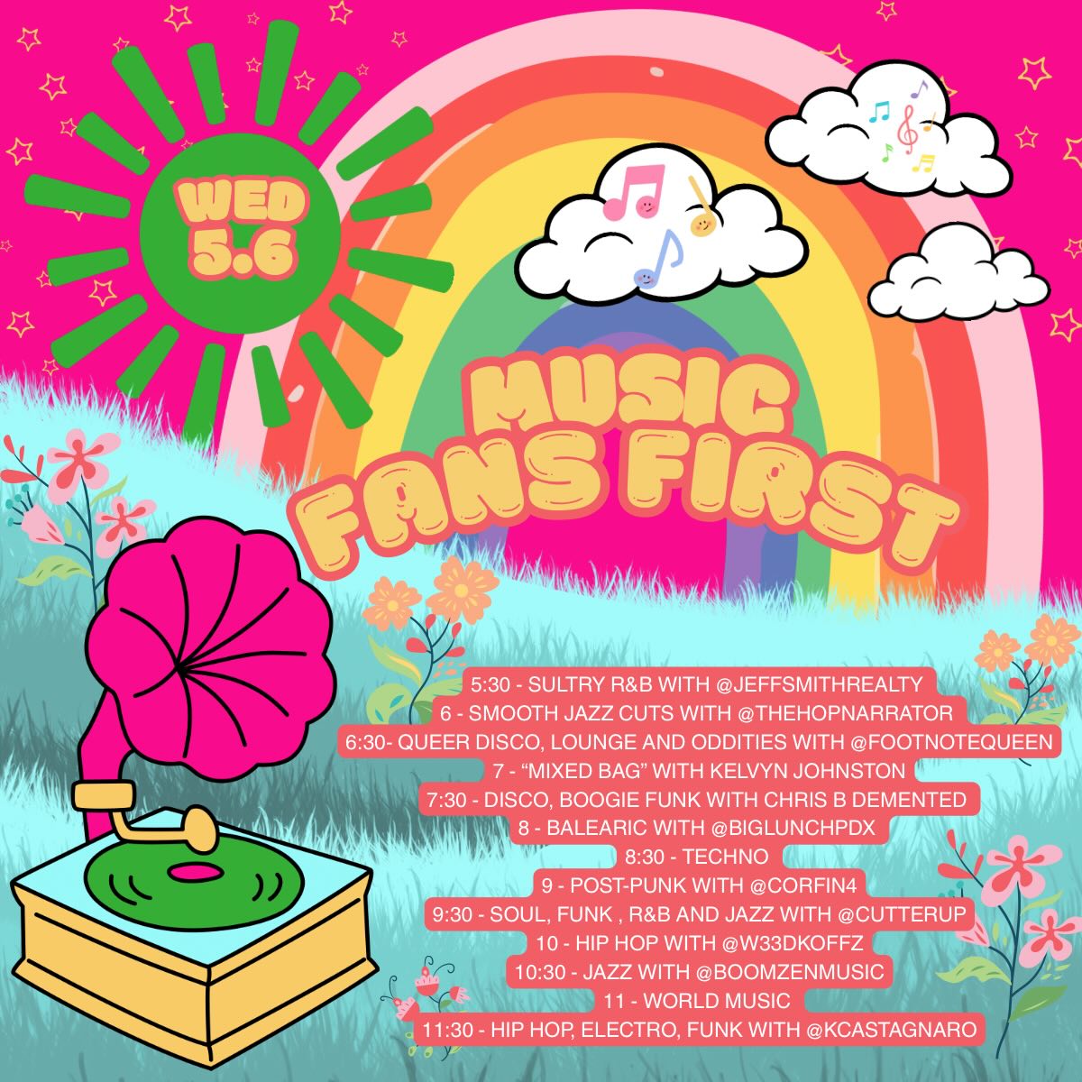 Music Fans First schedule at Sonder Listening Bar