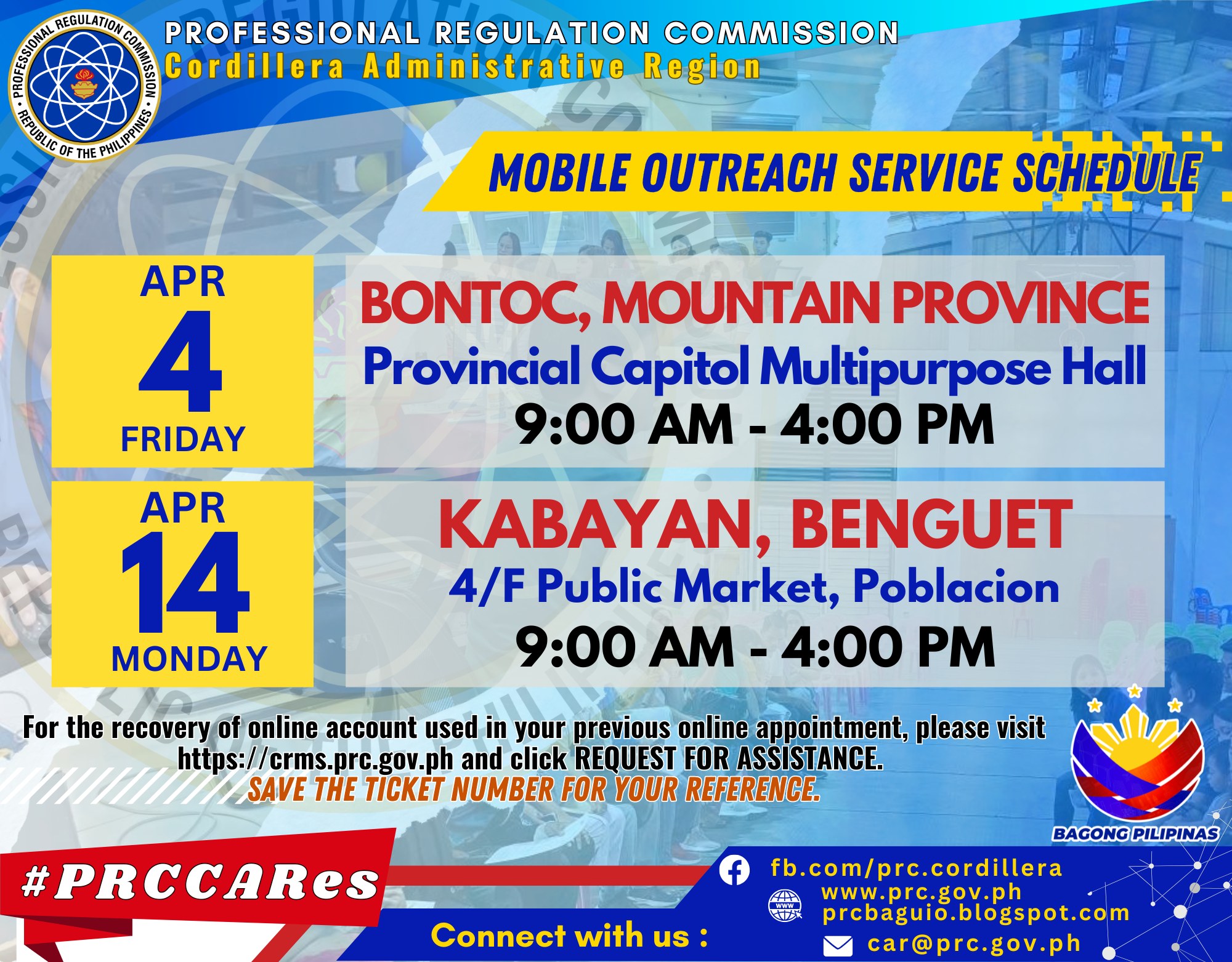 PRC - 𝐌𝐎𝐁𝐈𝐋𝐄 𝐎𝐔𝐓𝐑𝐄𝐀𝐂𝐇 𝐏𝐑𝐎𝐂𝐄𝐒𝐒𝐈𝐍𝐆 𝐒𝐂𝐇𝐄𝐃𝐔𝐋𝐄 The Professional Regulation ...