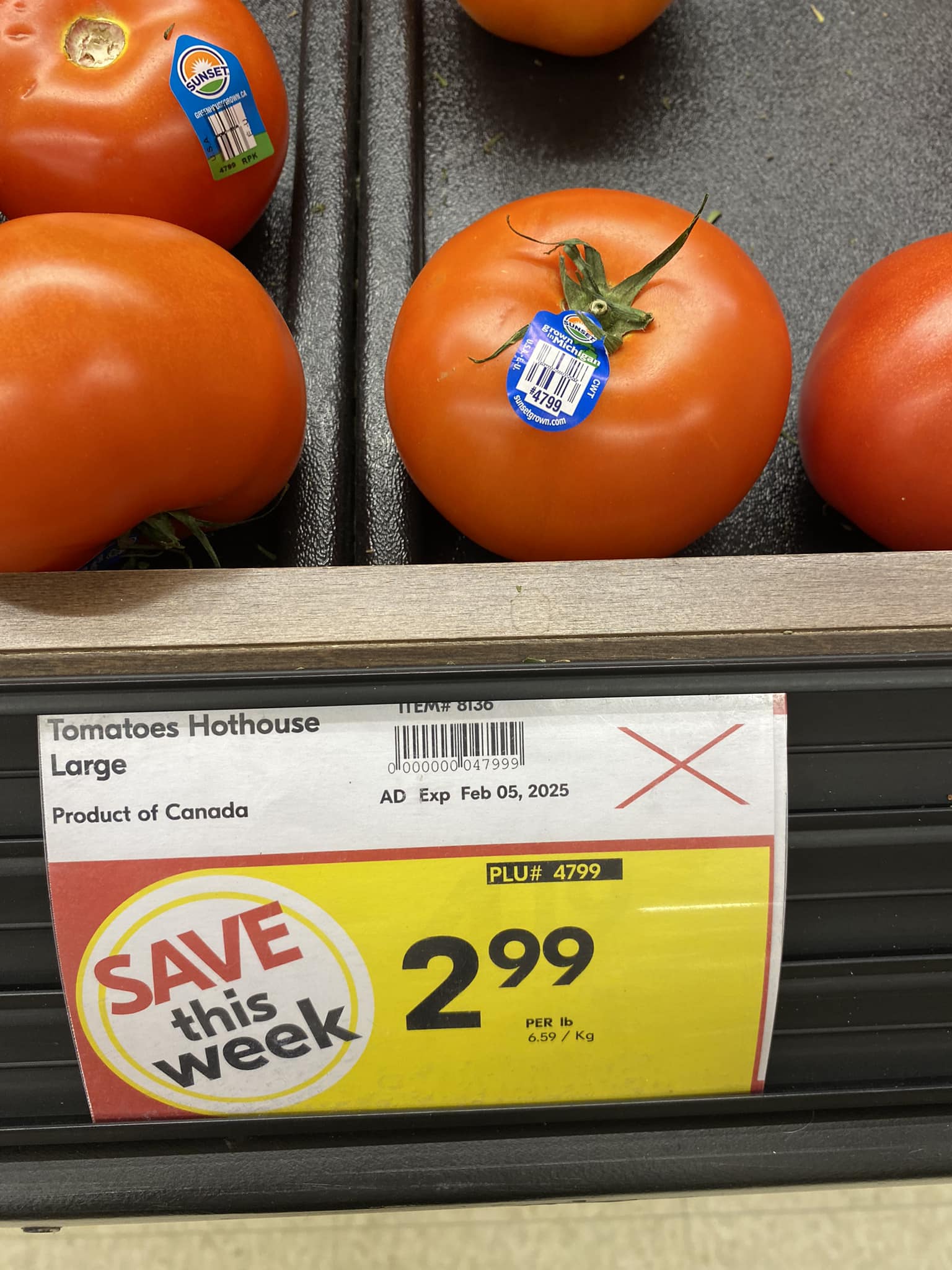 Check price stickers at Foodland