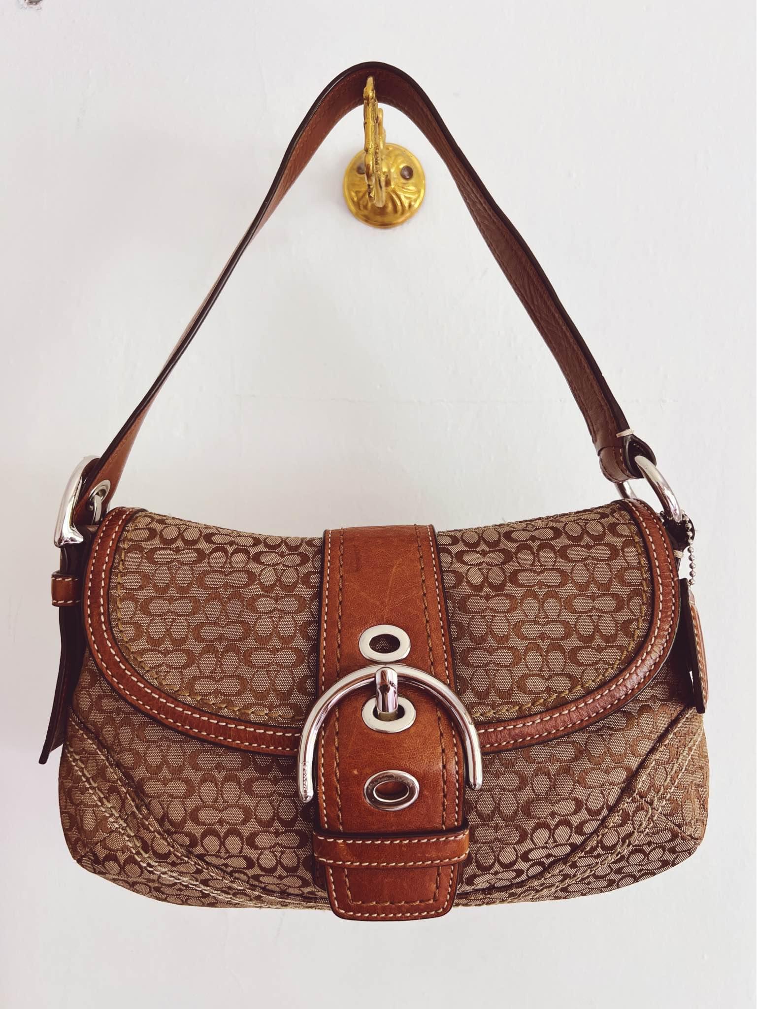 COACH Vintage Soho Flap Shoulder Bag in Signature Canvas 