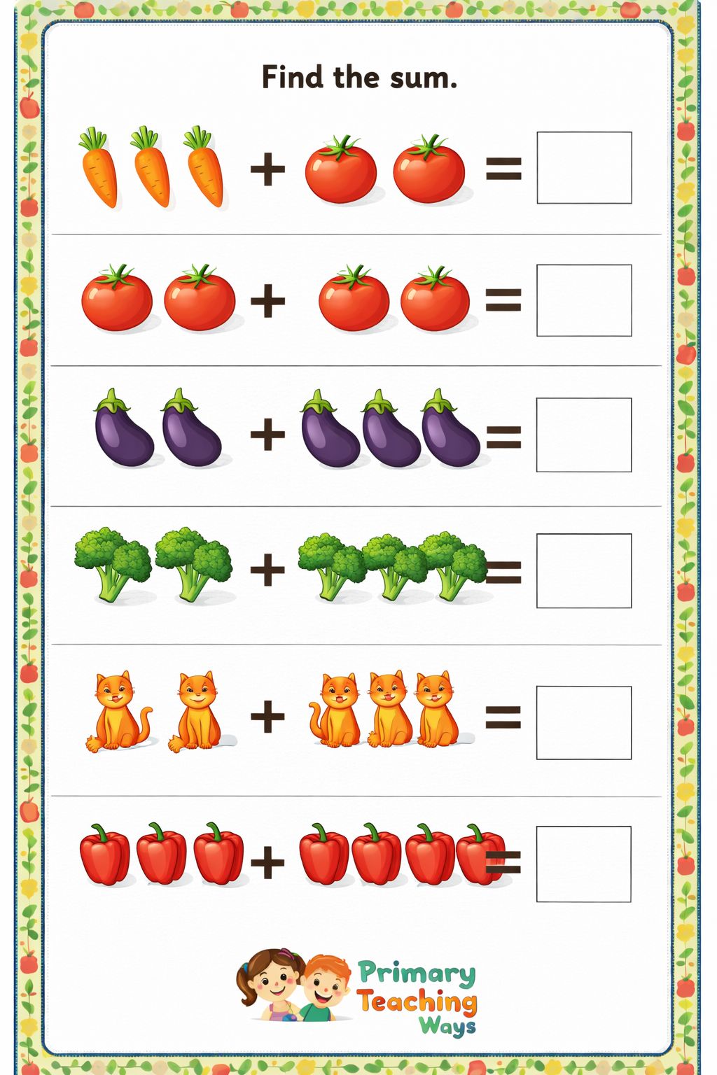 Addition Worksheet !!!!! - Primary Teaching Ways | Facebook