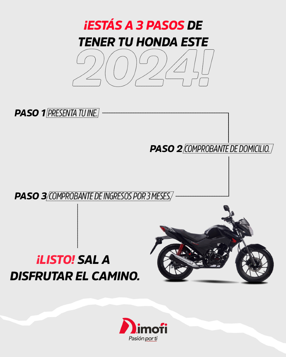 🖐️ Con solo 3 requisitos, puedes... - Motos Honda- Dimofi