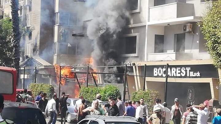 حوادث حريق هائل داخل كافيه بوخارست بشارع البطل أحمد Facebook