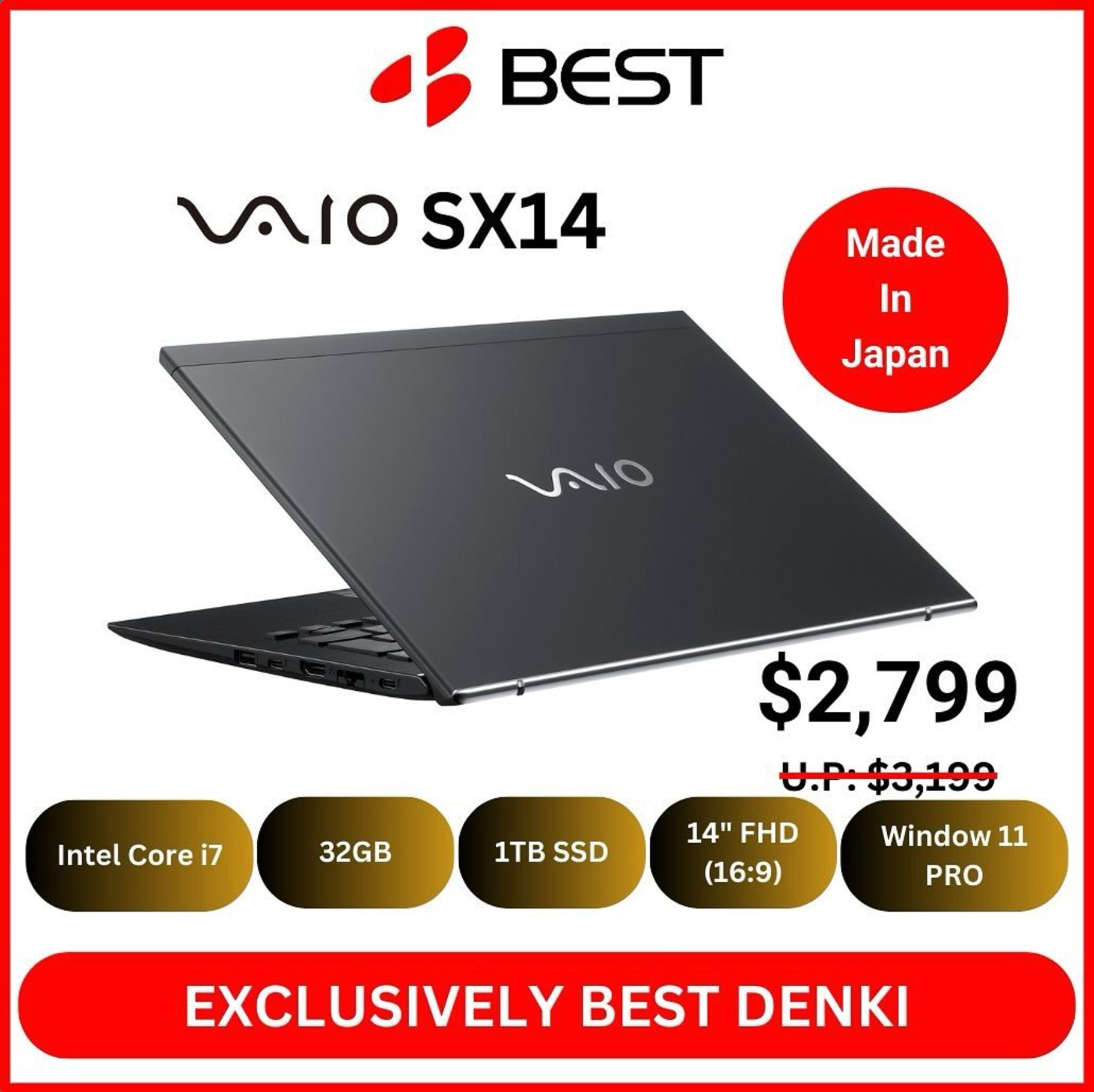 Experience power and precision with the VAIO SX14 Laptop