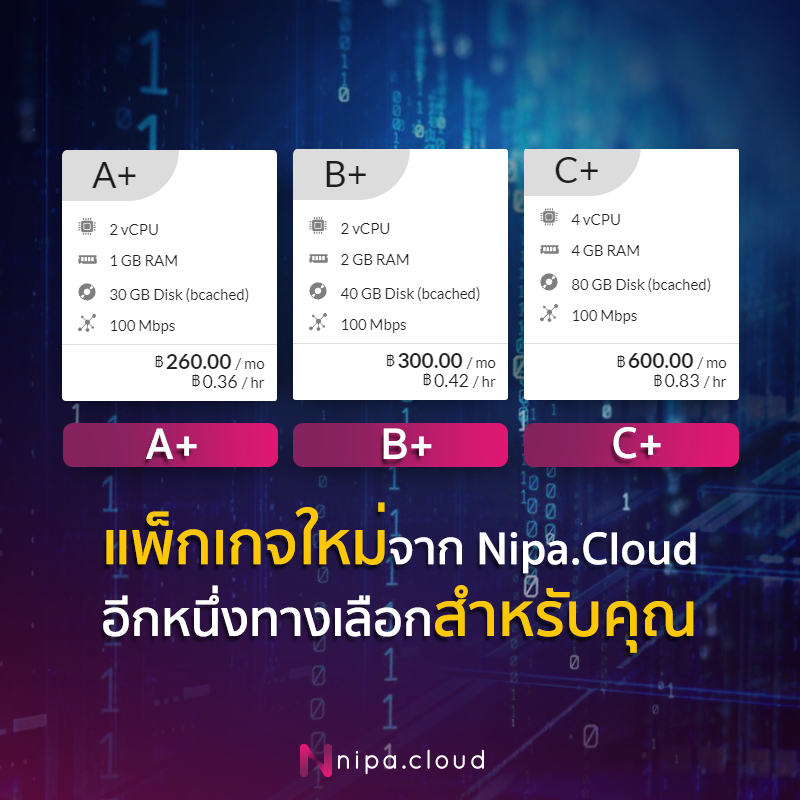 Nipa.Cloud - A+ B+ C+ แพ็กเกจใหม่จาก Nipa.Cloud อีกหนึ่งทางเลือกสำหรับ ...