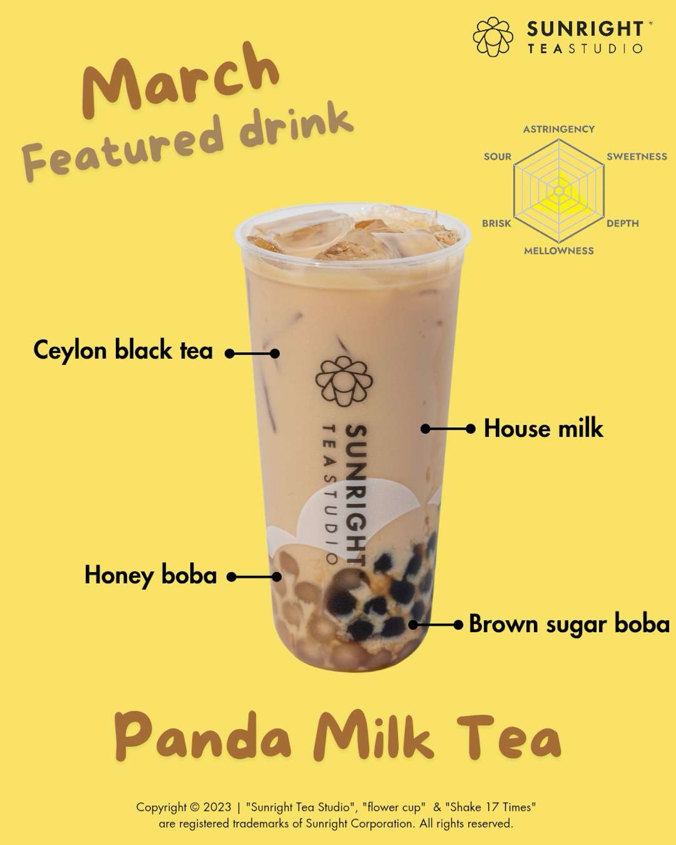 Sunright - Our featured drink this month is our Panda Milk Tea