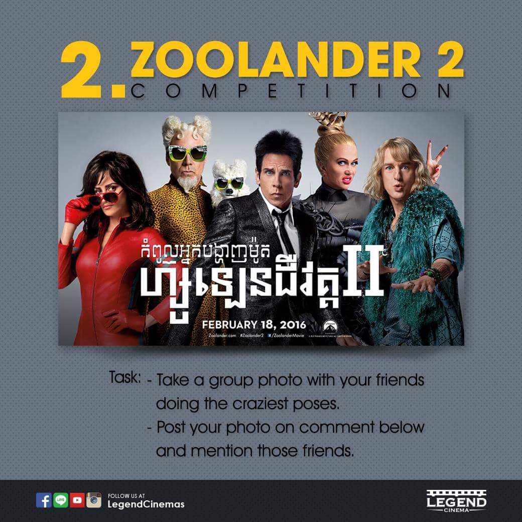 Legend - *** Zoolander 2 Competition 2 *** Task: - Take a group photo ...
